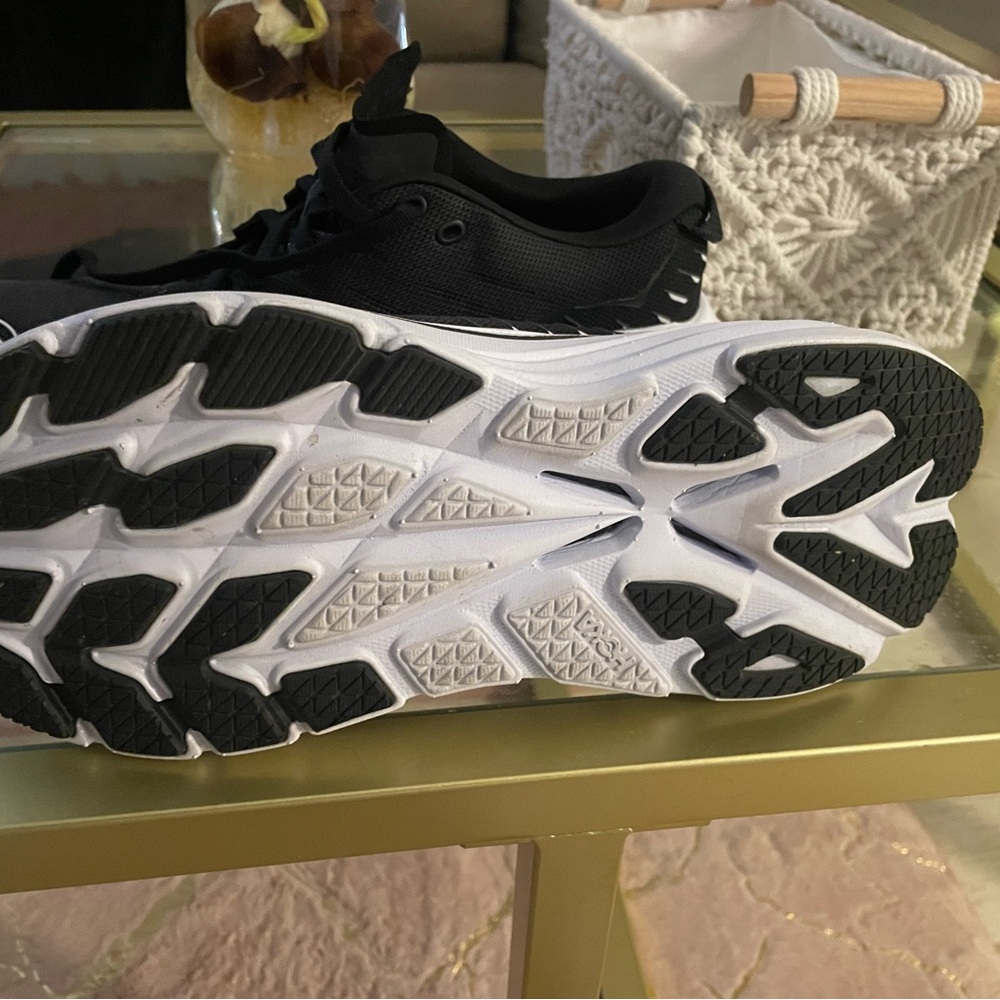 Hoka One One Black and White Athletic Running Shoes - Picture 3 of 3